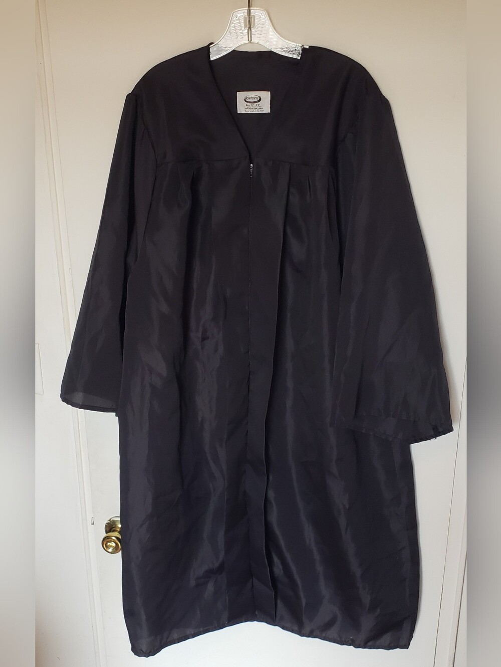 Vintage Y2K Jostens Black HS/College Graduation Gown Zipper 5 Ft 4" - 5 Ft 6"
